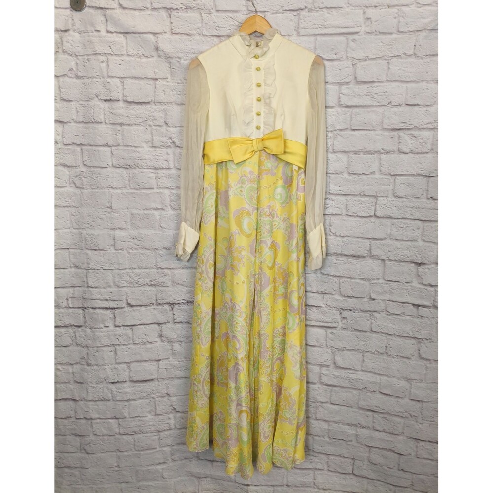 VTG Floral Jumpsuit 60/70's PANTS Suit Retro Hippie Disco Prairie ? XS/S ??